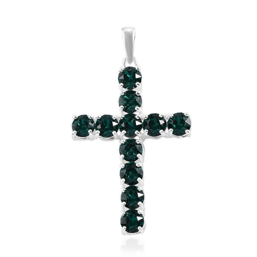 Cross Pendant in Sterling Silver Made Swarovski